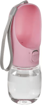 Inspire Picks Portable Dog Water Bottle With Leakproof Drinking Bowl For Outdoor Travel & Hiking pink 300ml pet