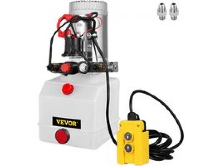 VEVOR Pompe Hydraulique DC 12 V, Groupe Hydraulique à Double Effet 3 L, Démarrage Rapide, Levage et Bennage Efficace pour Camion à Benne Basculante Nacelle Élévatrice Remorque, Atelier