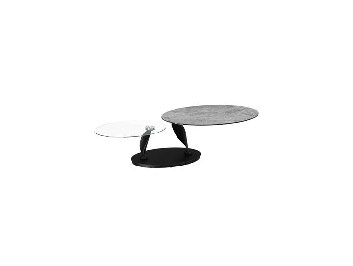 Ausziehbarer, flexibler Design Keramik Couchtisch „Rosa“ Silver Akante Design