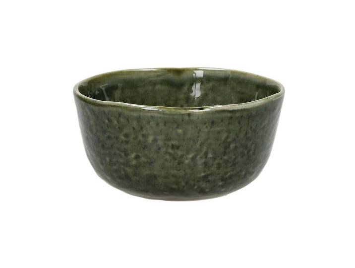 Bol à céréales en grès vert foncé, rond - Pomax, Spiro - Ø13x6 cm