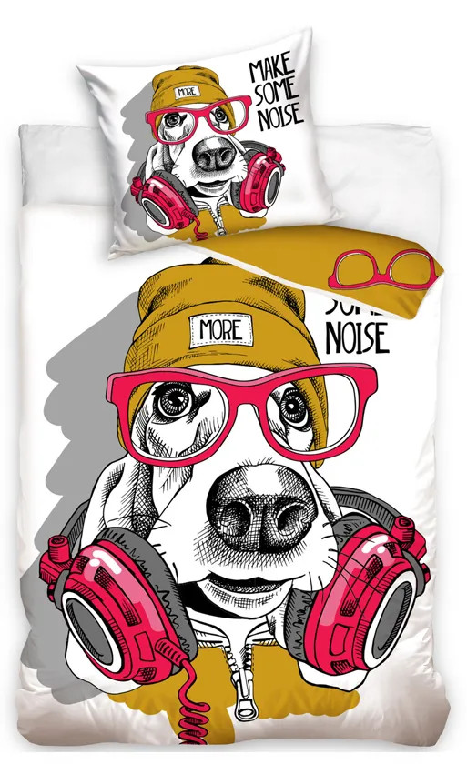 Bedlex Dekbedovertrek Make Some Noise voor kinderen, 140 x 200 cm, Katoen