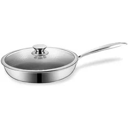 Maestro Patelnia z pokrywką 24cm MR-1216-24, Pfanne + Kochtopf, Silber