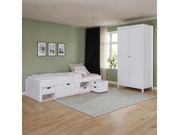 Chambre Chilly lit rangement 90 x 200cm Blanc