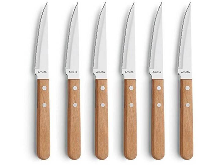 Amefa Pizza 6 delige pizza/steakmessen set hout