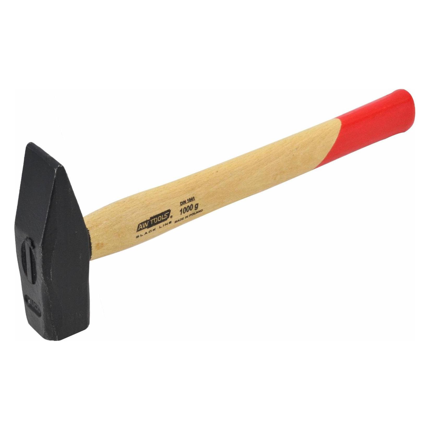 Awtools Młotek ślusarski 1,0 kg Trzonek Drewniany Black Line (1150 g) (AW32038BL)