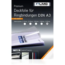 LMG Deckfolien für Bindemappen A3 0.3 mm transparent
