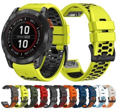 Uplifted Finds QuickFit Sport Silicone Watch Strap 22mm 26mm For Garmin Fenix And Epix quickfit 22mm army Green Black