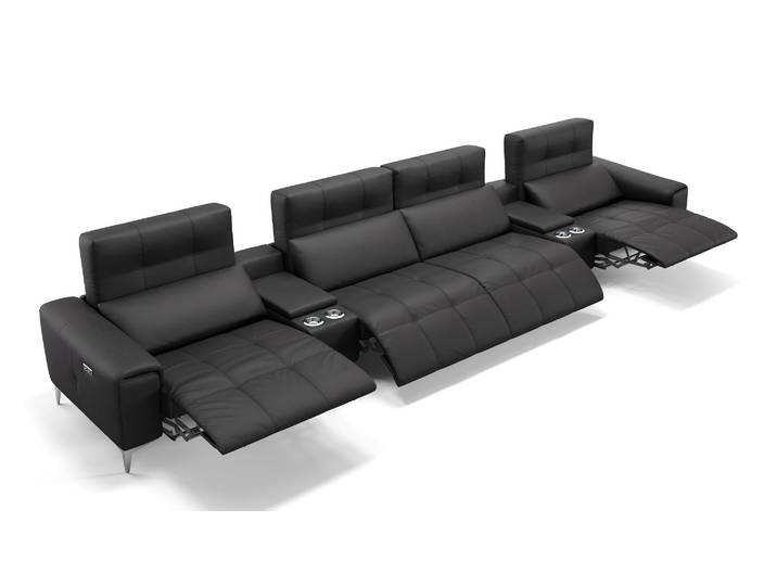 Leder 4-Sitzer Kinosofa SALENTO Designer Relax Couch