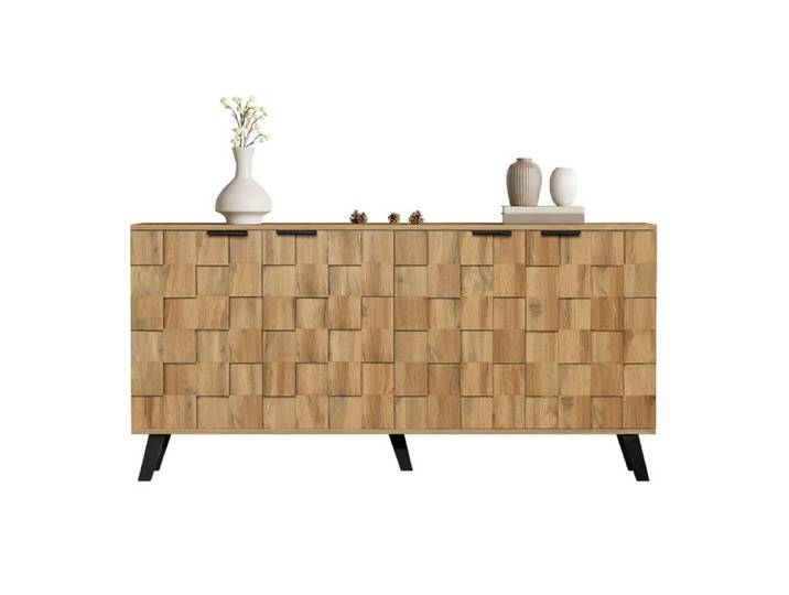 Buffet - 5x35 - Portes - Multicolore - Pour Salon - robuste et durable - solution gain de place - pratique au quotidien