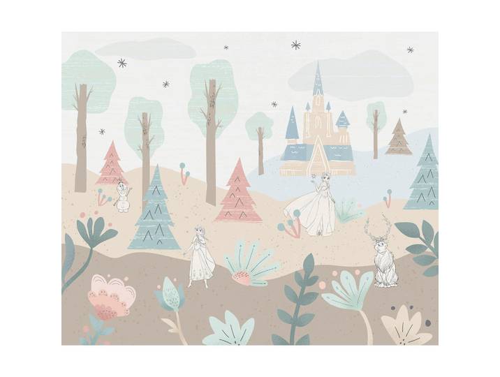 Disney Fototapete Frozen Castle Playground, Mehrfarbig, Cartoon, 300x250 cm, Tapeten & Wandverkleidungen, Fototapeten
