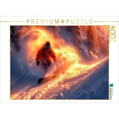 CALVENDO Puzzle Snowboarden, ein Wintertraum | 2000 Teile Lege-Größe 90x67cm Foto-Puzzle für glückliche Stunden