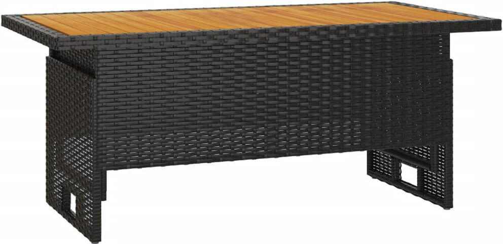 Ebern Designs Lenton Rectangular Acacia Solid Wood Outdoor Patio Table - 100 cm W 50 cm D Black
