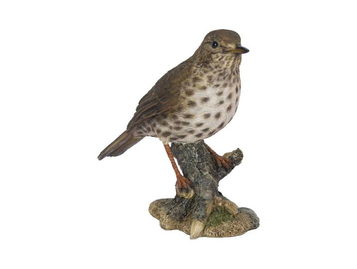 Dekofigur Vivid Arts Singdrossel , grün, B:9cm H:16cm T:17cm, Polyresin, Dekofiguren, Dekofigur