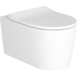 QuantumFlush Wand-WC-Paket mit Slim Wrap WC-Sitz Weiß Hochglanz
