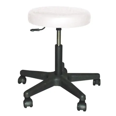 Uhumed Drehhocker, KS-Gestell schwarz, fahrbar, für Hartböden weiß 103050070