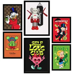 POSTER Set Mit 6 Ikonischer Monopoly Dinald Mongoly Humor A3 & A4 Schwarzer Rahmen
