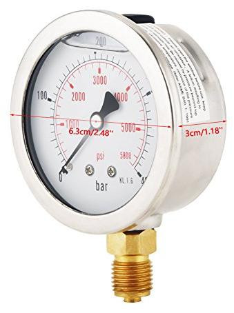 Selius Hydraulische Drukmeter 0-400BAR met 63 mm Wijzerplaat en G1/4 Aansluiting