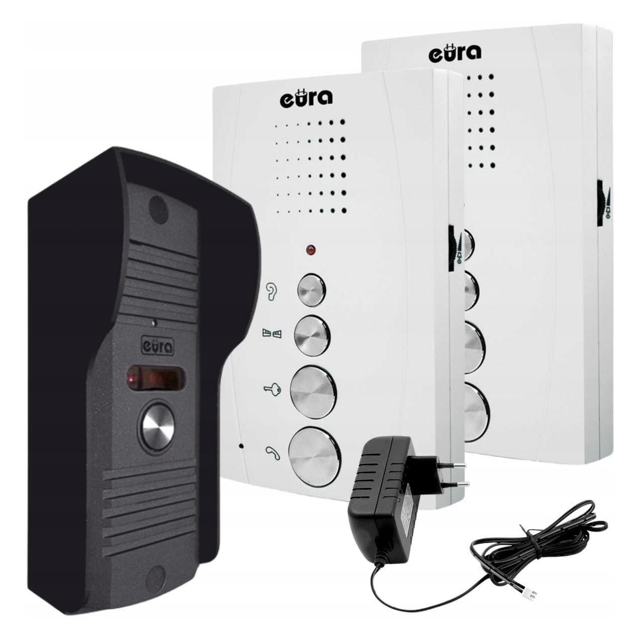 Eura GEGENSPRECHANLAGE "" ADP-51A3 "DIFESA" - 1-Familie 2 Hausstationen Gegensprechanlage weiss (Kabelgebunden) (ADP-51A3)