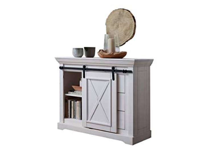 Woodroom Kommode Maribo in Kiefer massiv weiß (BxHxT 109x87x40 cm), Sideboard, Anrichte
