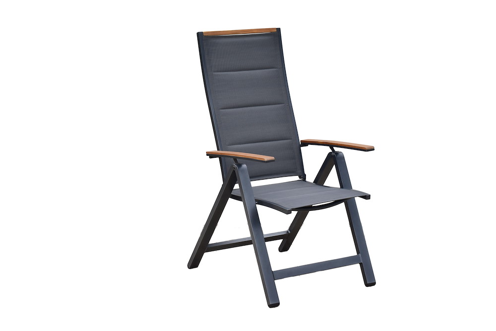 MERXXHANDELS Verona Klappsessel, gepolst.,Holzoptik, Alu,Textil 16967238
