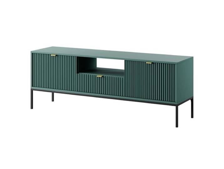 Komodee TV Schrank NANAIMO H2 Grün 154x56x39 cm TV Schrank NANAIMO - Grün - Goldene Griffe - Breite 154 cm, Höhe 56 cm, Tiefe 39 cm