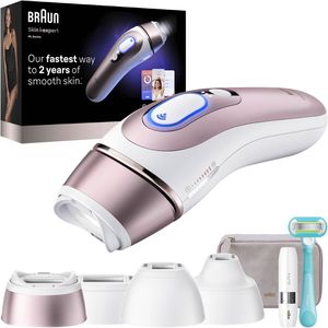 Braun IPL-Haarentfernung Skin i-expert 7, PL7432, mit 4 Aufsätzen, Rasierer, Mini-Rasierer und Tasche, rosegold