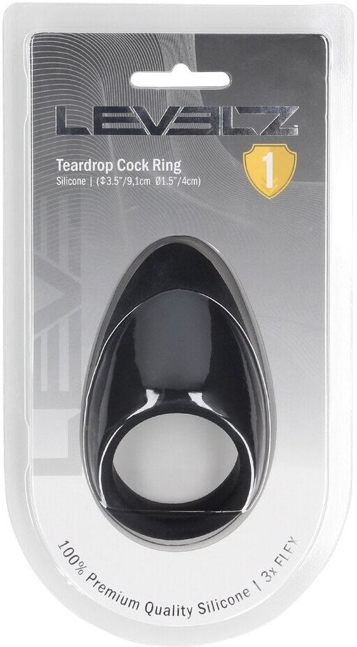 Levelz Cockring en silicone en forme de goutte - Noir