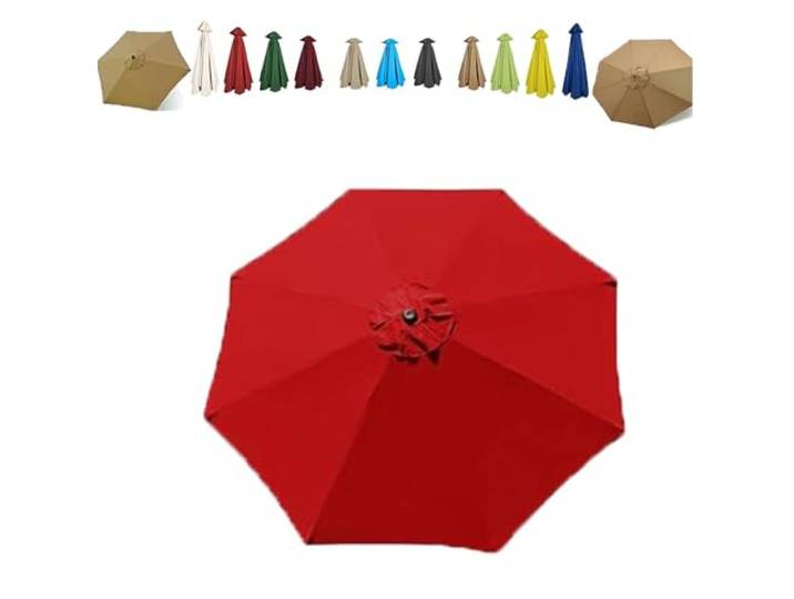 Ersatz-Baldachin for Marktschirmoberseite, Terrassen-Ersatzstoff, 6/8 Rippen, Hof-Tischschirm-Abdeckung, Baldachin(Red,4m/13ft-8 Ribs)