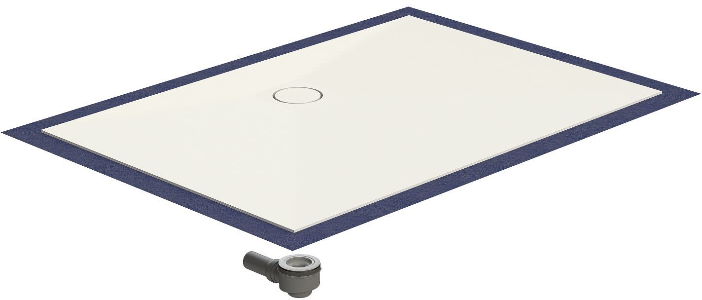 Schedel Plan Plus Mineral-Duschelement bodeneben 140 x 90 cm, Ablauf hinten mittig
