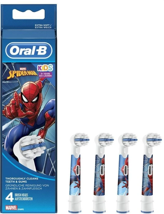 Oral-B Pro Kinderzahnbürstenköpfe mit Spiderman-Motiven, 4 Stück, 4 Stk