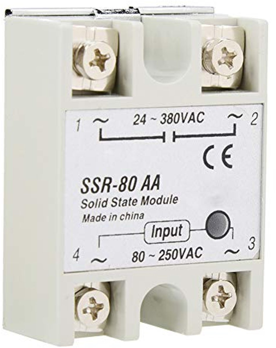 SSR-80AA Solid State-relais eenfase 80A 80-250VAC voor temperatuurregelaars en mechanische regelsystemen