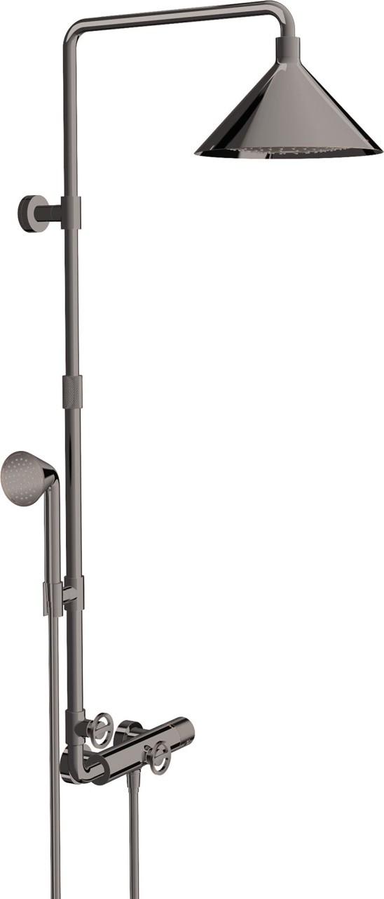 Hansgrohe Showerpipe Axor Front Polished Black Chrome 26020330
