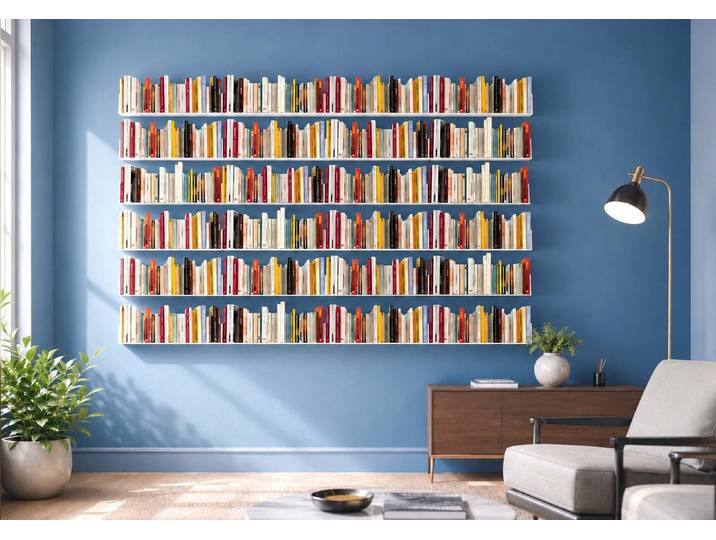 Bücherregal - weiß bücherschrank metall 60 cm - satz von 24 - teebooks