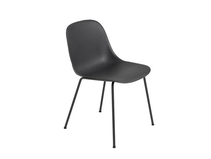 Muuto Chaise Fiber Side Chair Black-Anthracite (plastic)