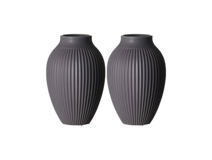 Ritzenhoff Breker Vasen Alsta Grau 19 cm 2er Set, Keramik, 19 cm, Dekoration, Vasen, Keramikvasen