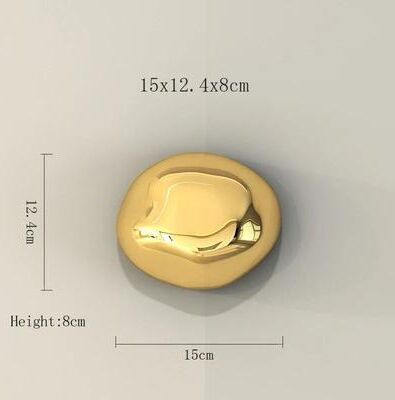 Inspired Finds Modern Electroplated Stone Wall Hanging Art For Living Room Decor gold Small Stone