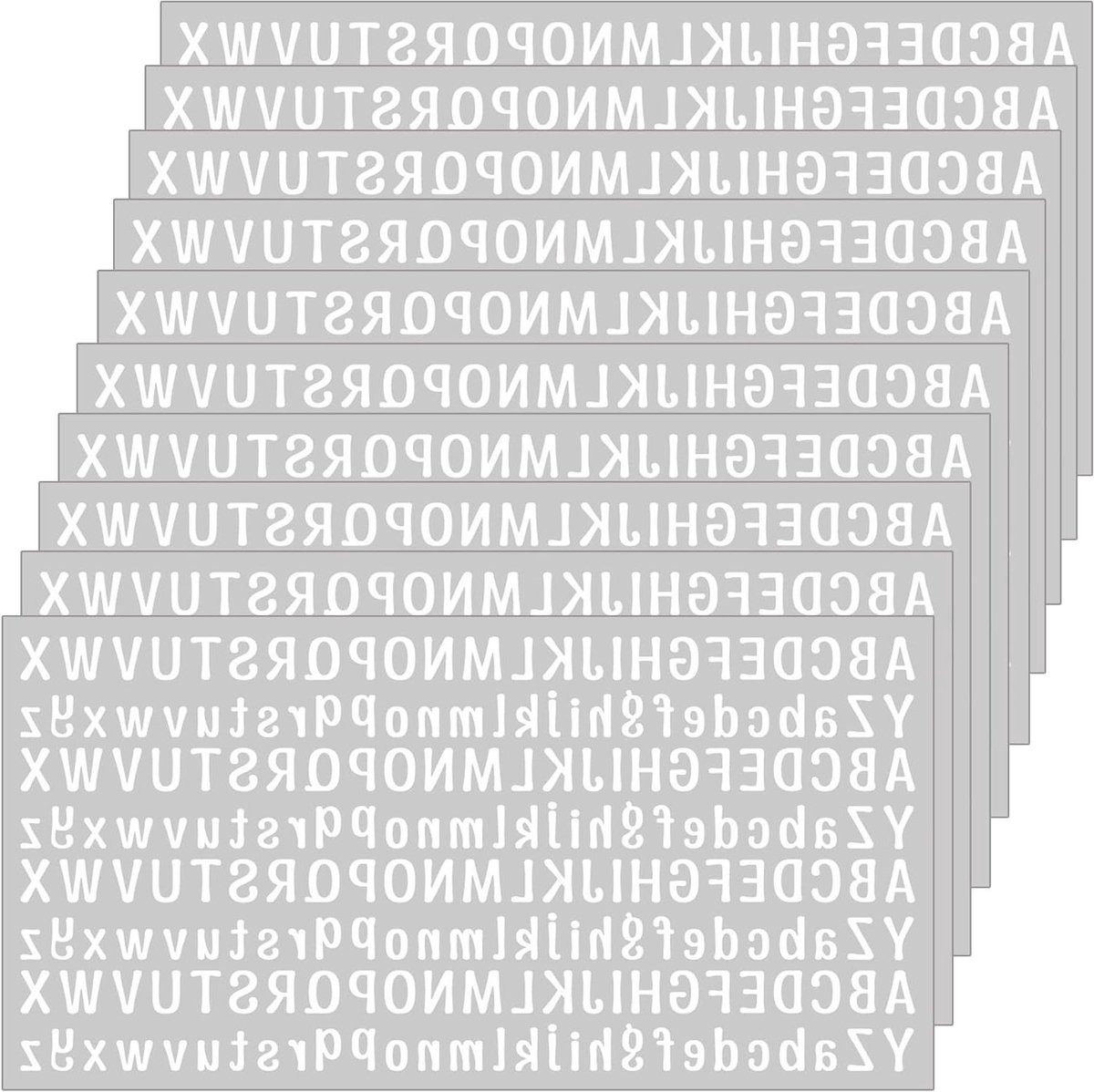 Kleine Alfabet Letterstickers Wit - Weerbestendig Vinyl - 13 mm