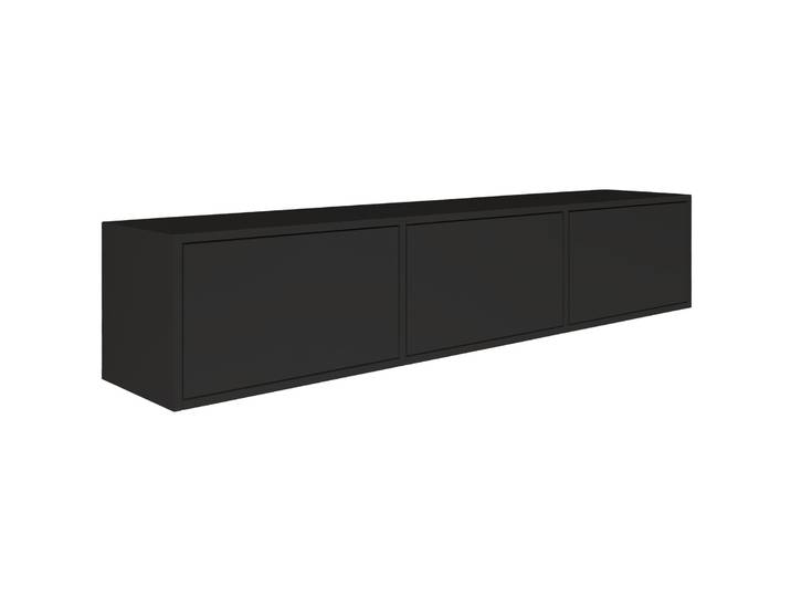 Hängender TV-Schrank Framme mit drei Klappen, 150 cm, schwarz