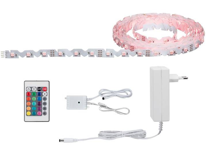 PAULMANN LED-Streifen FlexLED 3D Basisset 5m RGB , weiß, Dioden 210 Stk. Flammen 1 Stk., Gesamtlänge 6,88m, Lichterketten, LED-Streifen