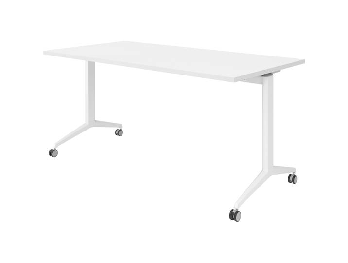 Besprechungstisch Office Weiss klappbar, fahrbar 160 x 80 cm - Farbe: Weiß - Besprechungstisch