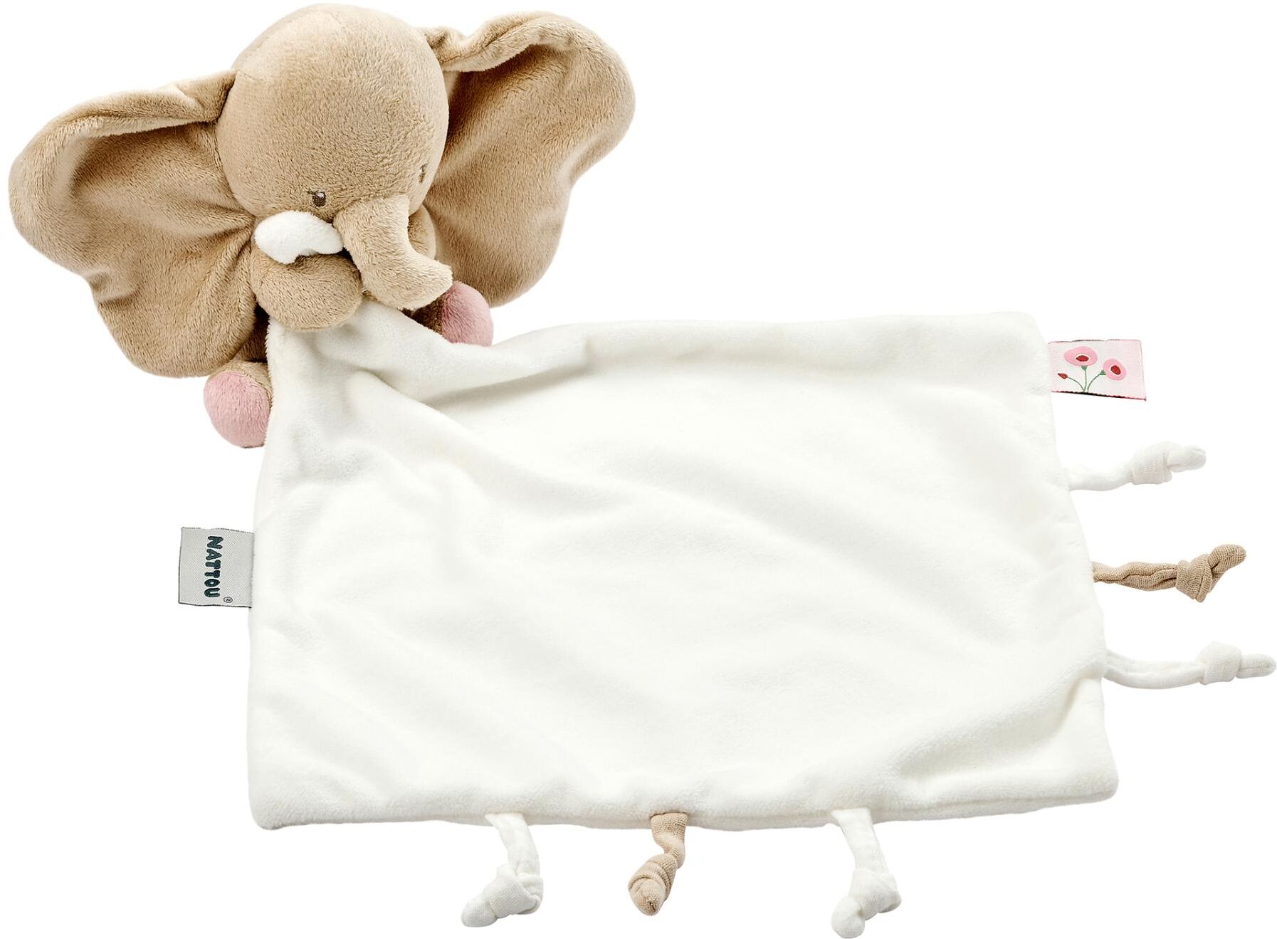 Nattou Dou dou peluche elefante colección Fan Fan.  (47 X 45 X 7 Cm) Blanco