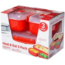 sistema® Mikrowellen-Set rot, transparent
