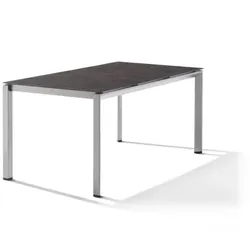 Sieger Gartentisch 160x90cm Polytec Beton dunkel-Gestell Graphit