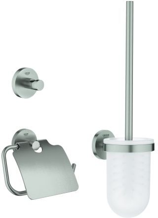Grohe Essentials WC-Set 40407DC1 Supersteel, 3 in 1, verdeckte Befestigung