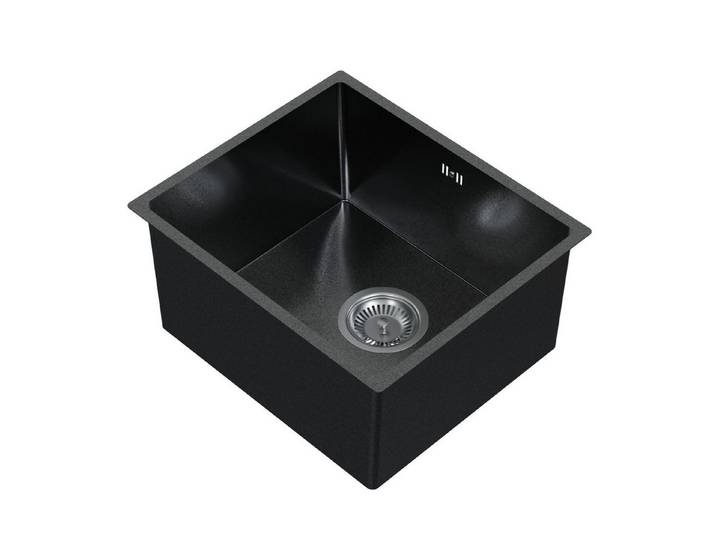 HAGO Edelstahlspüle Edelstahl Spüle Einbauspüle Spülbecken Küchenspüle Variation, Rechteckig, 40/34 cm, (1 St), Schallschutzmatte, Anti-Kondenzwasser Beschichtung