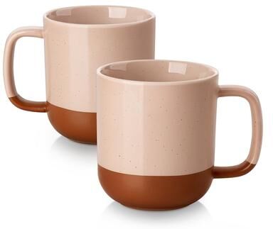 MALACASA TARA 2-Piece Stoneware Coffee Mugs Set 16Oz