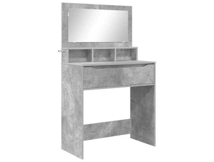 HNSMFPRE Schminktisch für Schlafzimmer, Betongrau, 80 x 39,6 x 135 cm Holzwerkstoff, Kugelführungsschubladen, Kosmetikartikel, Schmuck, Wandmontage