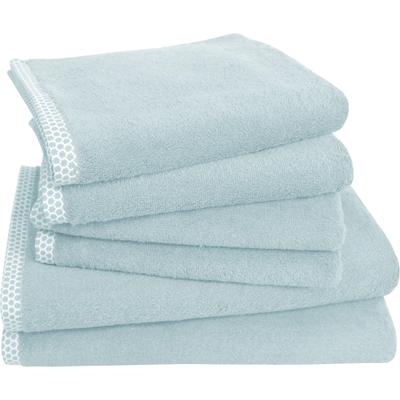 Handtuch Set DYCKHOFF "Pure Natural Uni", blau, 6, Frottier, Frottier, Obermaterial: 100% Baumwolle, Handtuch-Sets, BIO Baumwolle, GOTS