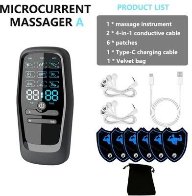 Inspired Living Electric Muscle Stimulator & TENS EMS Therapy Device 9 Mode Digital Physiotherapy Pulse Stimulator a