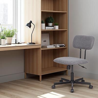 JJS Ergonomic Low Back Velvet Office Chair with Armrests Adjustable Swivel Computer Desk Chair for Small Spaces, Home & Workspace